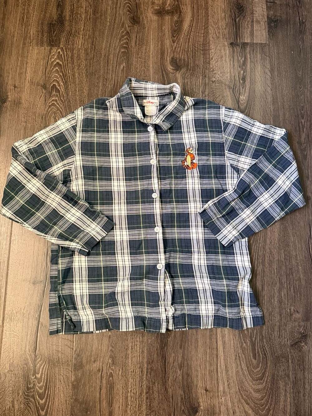 Vintage The Disney Store Tigger Plaid Flannel Shirt Size S/M